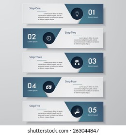 Design clean number banners template/graphic or website layout. Vector.