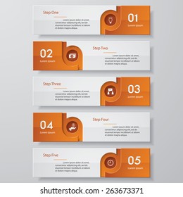 Design clean number banners template/graphic or website layout. Vector.