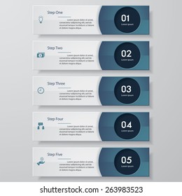 Design clean number banners template/graphic or website layout. Vector.