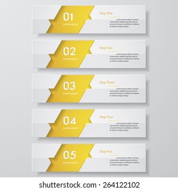 Design clean number banners template/graphic or website layout. Vector.