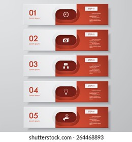 Design clean number banners template/graphic or website layout. Vector. 