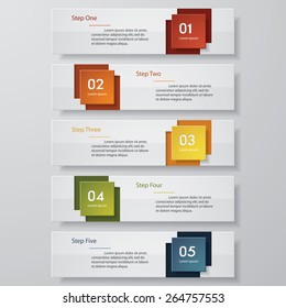 Design clean number banners template/graphic or website layout. Vector.