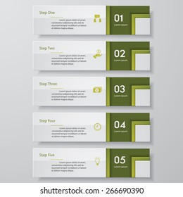 Design clean number banners template/graphic or website layout. Vector.