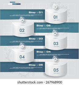 Design clean number banners template/graphic or website layout. Vector.