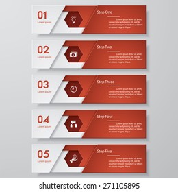 Design clean number banners template/graphic or website layout. Vector.