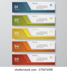Design clean number banners template/graphic or website layout. Vector.