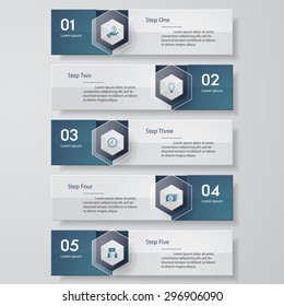 Design clean number banners template/graphic or website layout. Vector.