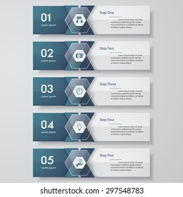 Design clean number banners template/graphic or website layout. Vector.