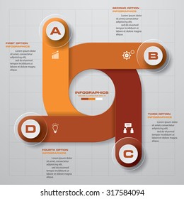 Design clean number banners template/graphic or website layout. 4 steps. Vector.