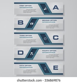 Design clean number banners template/graphic or website layout. Vector.