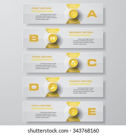 Design clean number banners template/graphic or website layout. Vector.