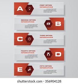 Design clean number banners template/graphic or website layout. Vector.