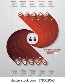 Design clean number banners template/graphic or website layout. 10 steps chart . Vector.