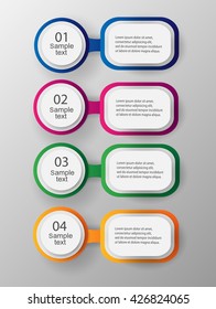 Design clean number banners template/graphic or website layout. Vector. Eps 10.Infographic design template. Business with 4 options, parts, steps or processes. Can be used for workflow layout.