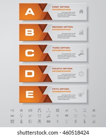 Design clean number banners template/graphic or website layout. with set of business icons. 