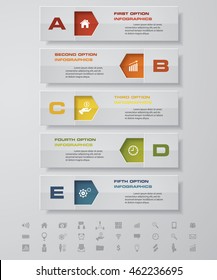 Design clean number banners template/graphic or website layout. with set of business icons. 