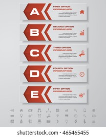 Design clean number banners template/graphic or website layout. with set of business icons. 