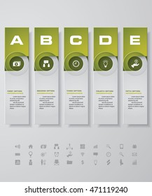Design clean number banners template/graphic or website layout. with set of business icons. 