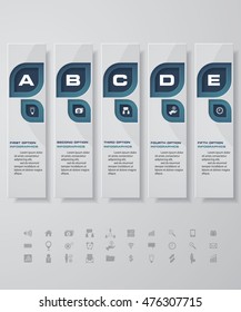 Design clean number banners template/graphic or website layout. with set of business icons. 