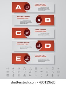 Design clean number banners template/graphic or website layout. with set of business icons. 