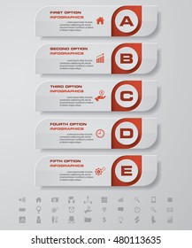 Design clean number banners template/graphic or website layout. with set of business icons. 