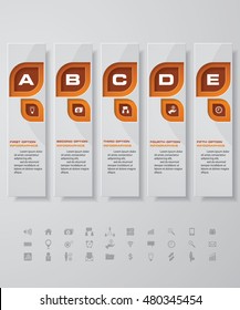 Design clean number banners template/graphic or website layout. with set of business icons. 