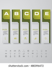 Design clean number banners template/graphic or website layout. with set of business icons. 