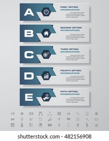 Design clean number banners template/graphic or website layout. with set of business icons. 