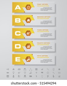 Design clean number banners template/graphic or website layout. with set of business icons.