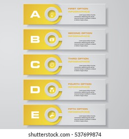 Design clean number banners template/graphic or website layout. Vector.