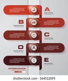 Design clean number banners template/graphic or website layout. 5 steps.