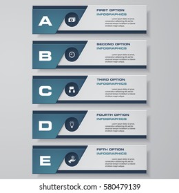 Design clean number banners template/graphic or website layout. Vector.