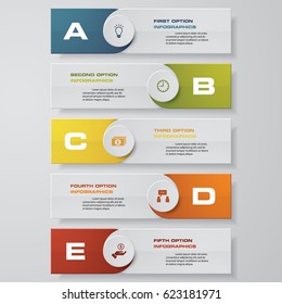 Design clean number banners template/graphic or website layout. Vector.