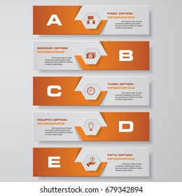 Design clean number banners template/graphic or website layout. Vector.