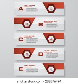 Design clean number banners template/tags or website layout. Vector.