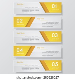 Design clean number banners template/tags or website layout. Vector.