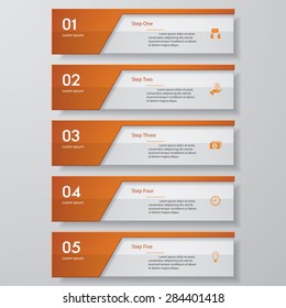 Design clean number banners template/tags or website layout. Vector.