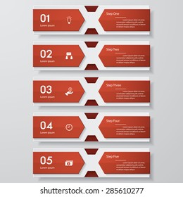 Design clean number banners template/tags or website layout. Vector.