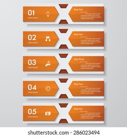 Design clean number banners template/tags or website layout. Vector.