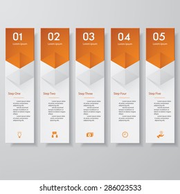 Design clean number banners template/tags or website layout. Vector.