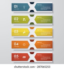 Design clean number banners template/tags or website layout. Vector.