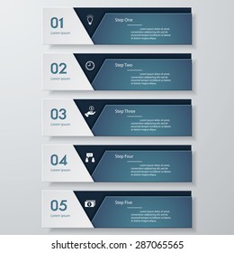 Design clean number banners template/tags or website layout. Vector.