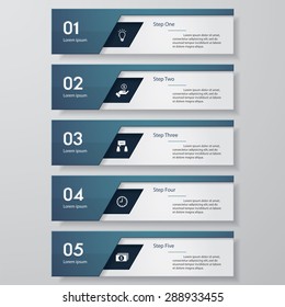Design clean number banners template/tags or website layout. Vector.
