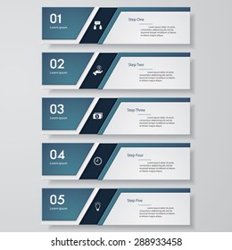Design clean number banners template/tags or website layout. Vector.