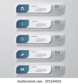 Design clean number banners template/tags or website layout. Vector.