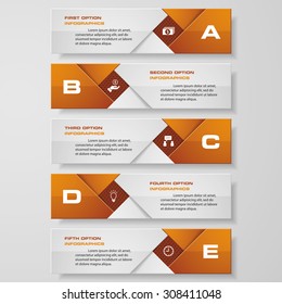 Design clean number banners template/tags or website layout. Vector.