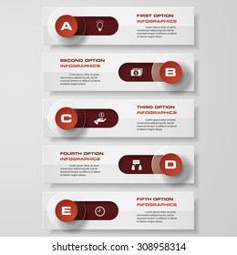 Design clean number banners template/tags or website layout. Vector.