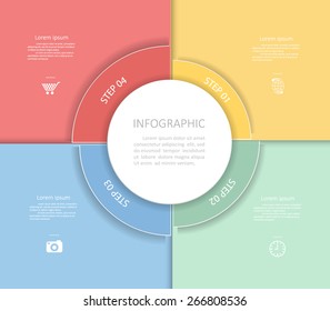 Design clean template 4 steps Vector eps10.