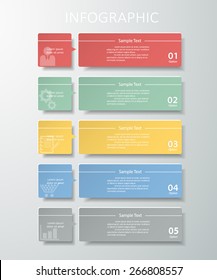 Design clean template 5 steps Vector eps10.