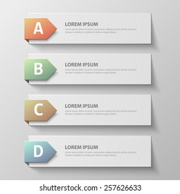 Design clean template for numbered banners, infographics, graphic or website layout. Vector illustration.